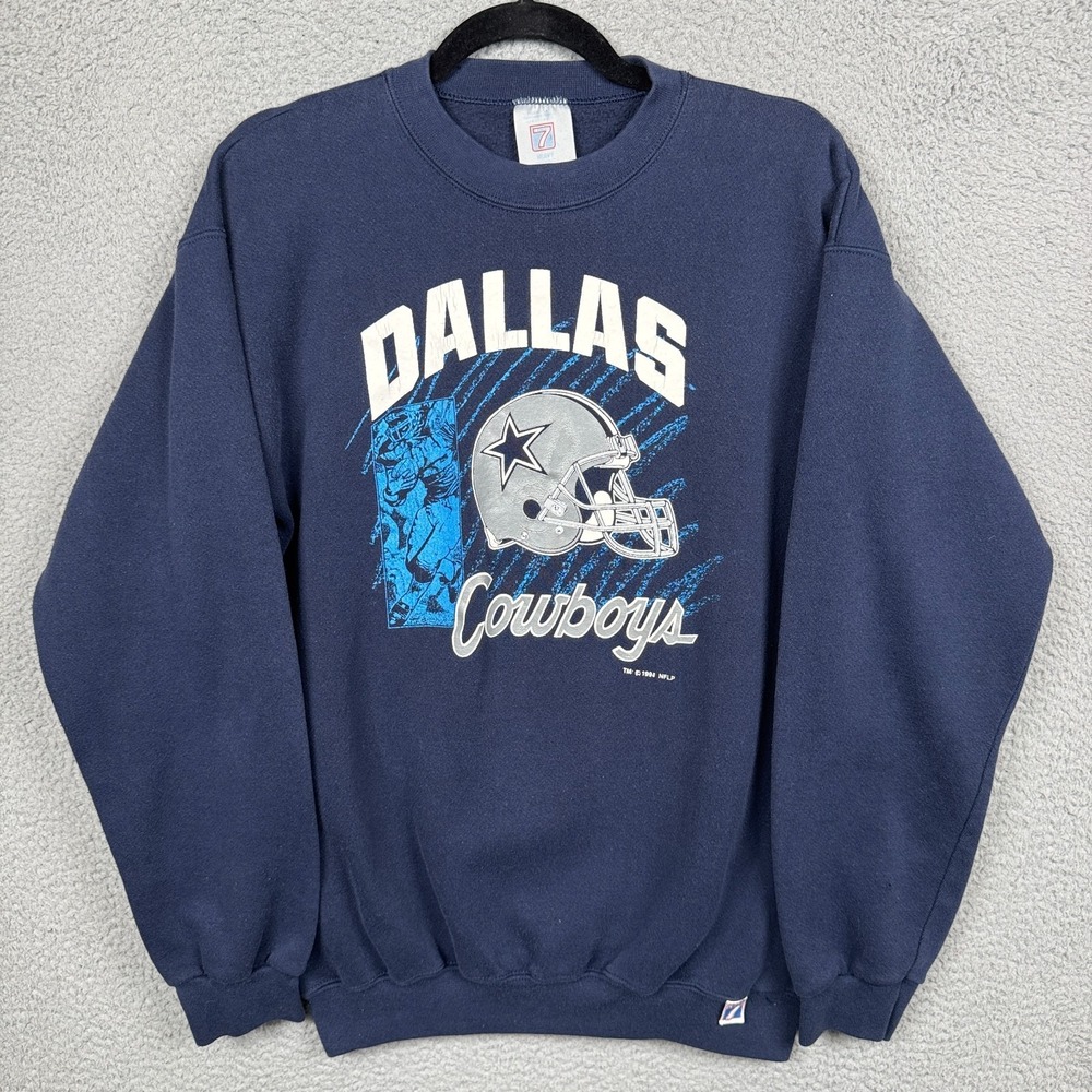 VTG Dallas Cowboys Sweatshirt Mens‎ M Blue NFL Football Logo 7 90s Americas Team